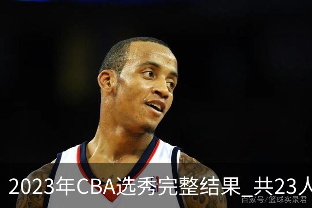 2023年CBA选秀完整结果 共23人被选中历史次高